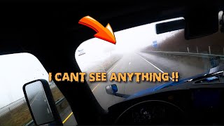 | POV | Driving a SEMI Truck in Foggy Weather