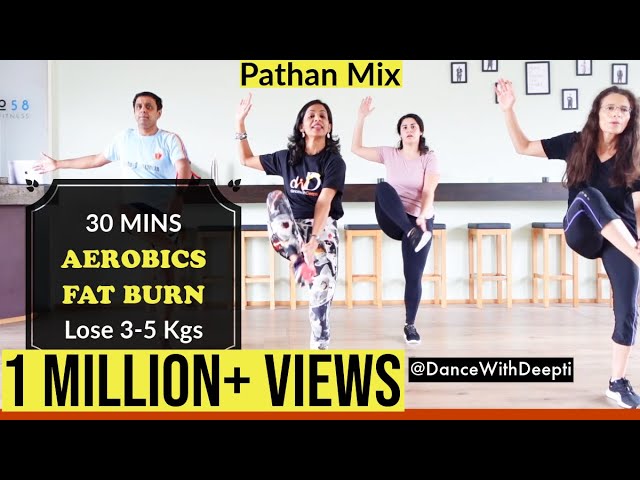 Burn Arm + Leg + Belly Fat - 30mins Aerobics Workout | Pathan Mix #dancewithdeepti class=