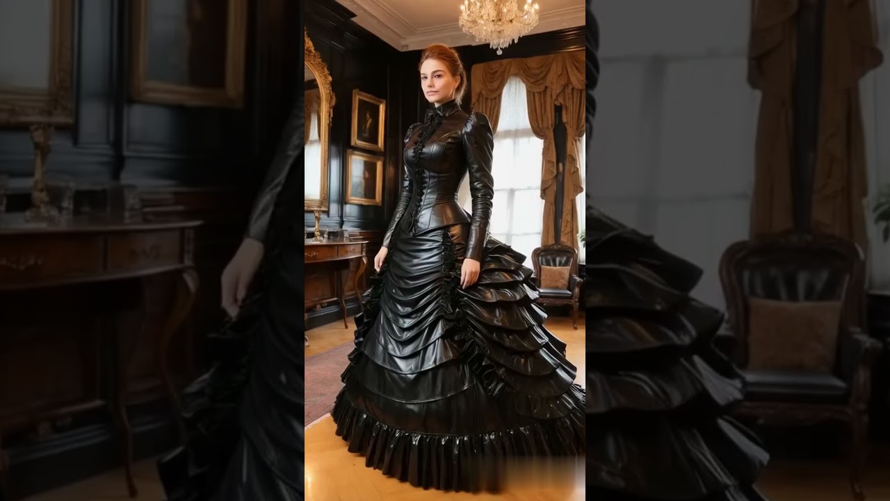 Timeless Elegance: Victorian Leather Bustle Dresses 