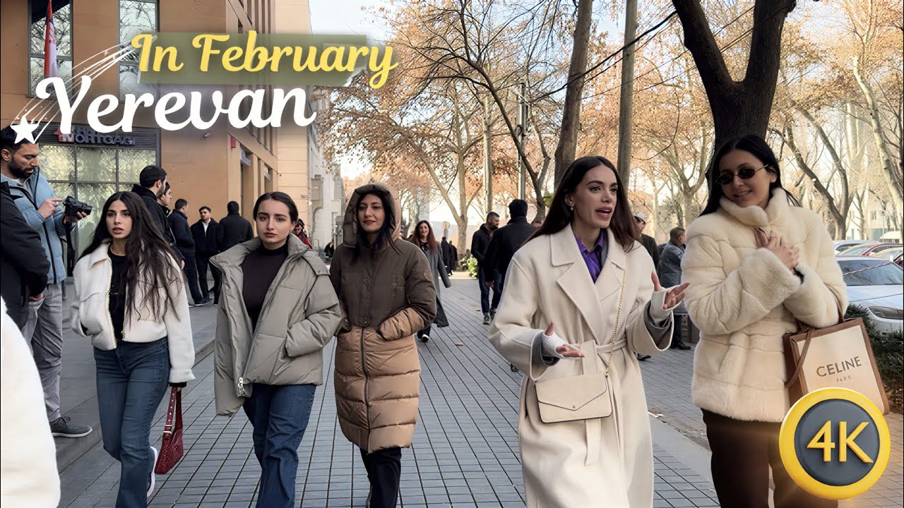 [4K] This Is February Life in Yerevan | Winter Walk Experience 