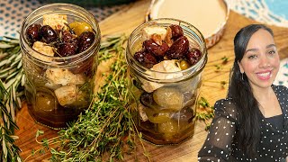 Easy Greek Appetizer: Marinated Feta & Olives