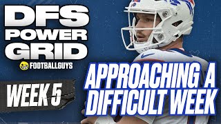 Footballguys Power Grid Week 5: Approaching a Difficult Week