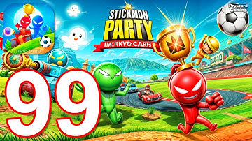 Stickman Party - Gameplay Part 99 Random Funny MiniGames, 1 2 3 4 Plyer Free New Update Adventure