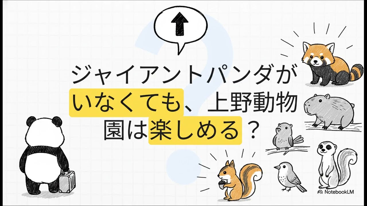 自分の動画からNotebookLMに作らせた動画「パンダのいない上野動物園の楽しみ方」