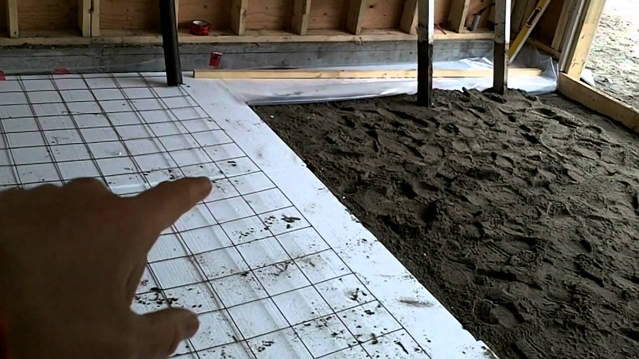 How do you pour a concrete floor in a garage?