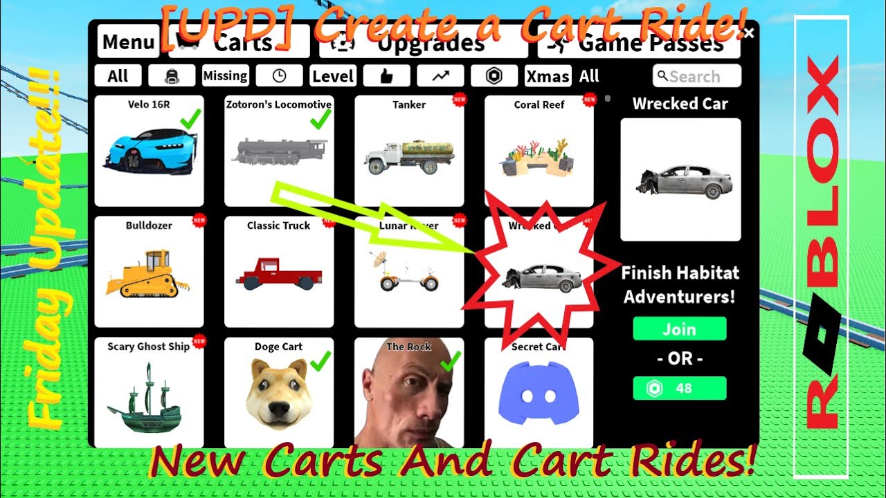 New Carts And Cart Rides! [UPD] Create a Cart Ride! Friday Update ...