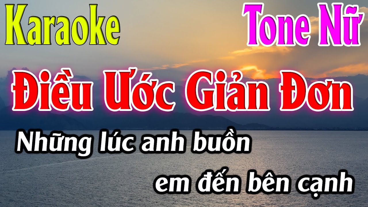 Điều Ước Giản Đơn Karaoke Tone Nữ ( Dm ) Karaoke Lâm Organ