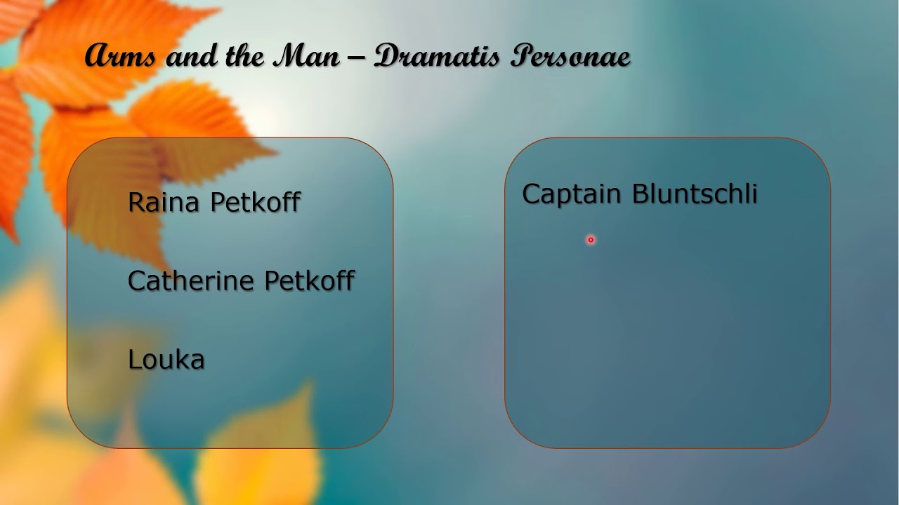 ARMS AND THE MAN - Characters