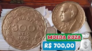 300 Réis coin, year 1942, updated value 2026.