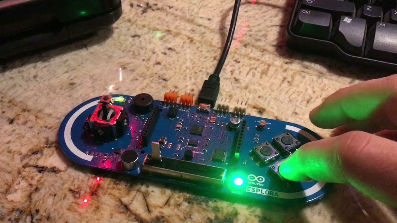 Arduino Esplora Fixed Bug for Color Display on Button Push - YouTube