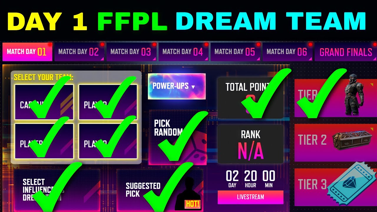 FFPL DREAM TEAM 2022 MATCH DAY 1 EVENT FULL DETAILS with Correct ANSWER and REDEEM CODE