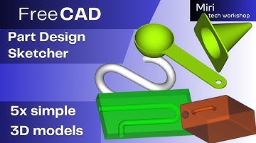FreeCAD 5 simple 3D models, part 94