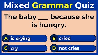 🧠 Mixed English Grammar Quiz – Can You Score 15/15? 🤔 | Grammar Test Challenge!