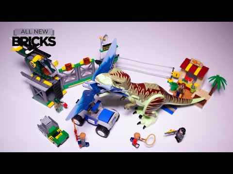 Lego Jurassic World 76944 T Rex Dinosaur Breakout with 76943 Pteranodon Chase Speed Build