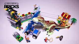 Lego Jurassic World 76944 T Rex Dinosaur Breakout with 76943 Pteranodon Chase Speed Build