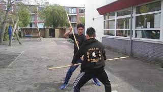 2-Person Basic Cross Pattern Kung Fu Staff set by HONG YING SIFU  381 views 2 years ago 1 minute, 22 seconds