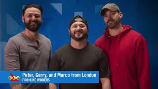 OLG Winners – Gerry, Peter and Marco. Feeling all the Feels.