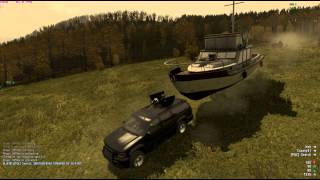 Arma 2 SUV Towing Fishing Boat
