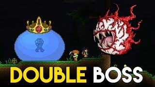 DOUBLE BOSS FIGHT! - King Slime & Cthulhu! - Let's Play Vanilla Terraria - Gameplay : Part 4 DOUBLE BOSS FIGHT! - King Slime & Cthulhu! - Let's Play Vanilla Terraria - Gameplay : Part 4