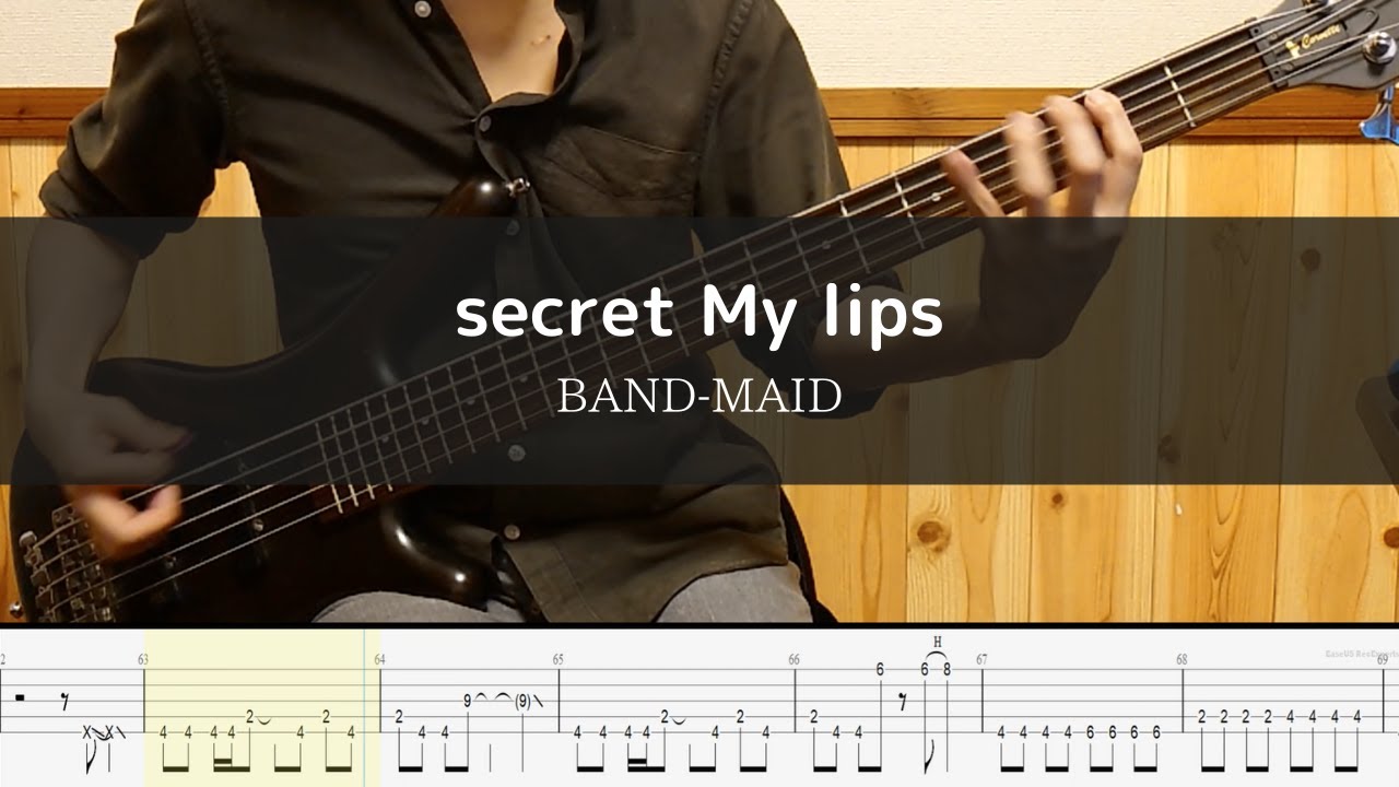 BANDMAID secret My lips Bass Cover 弾いてみた TAB YouTube