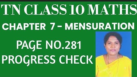 #TNClass10Mathematics - Samacheer Kalvi- Chapter 7 - Mensuration- Progress Check - Page no.281
