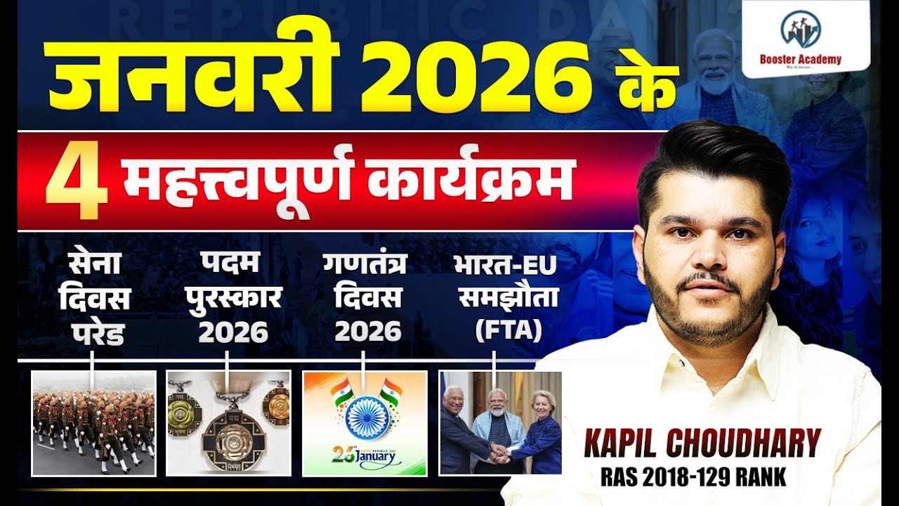 जनवरी 2026 के 4 महत्वपूर्ण कार्यक्रम | Current Affairs 2026 | G.K. | RTS Kapil Choudhary Sir |
