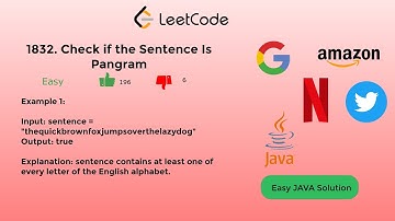 1832 Check if the Sentence Is Pangram (Leetcode) | Easy Solution