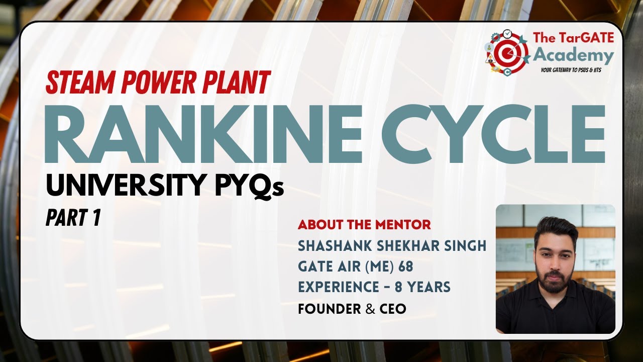 RANKINE CYCLE - UNIVERSITY PYQs PART 1