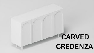 Carved Credenza Blender 3D model Full Build