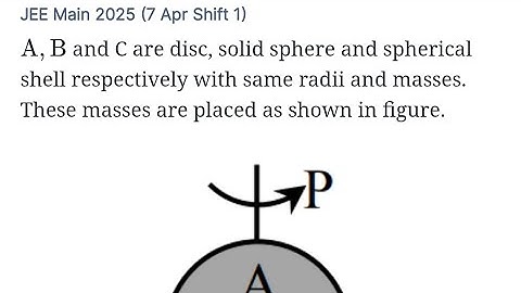 #jeemain2025 A,B and C are disc, solid sphere and spherical shell respectively with same radii and
