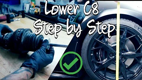 Lower Corvette C8 step by step. Lowering collars, springs, adjust with wrenches.