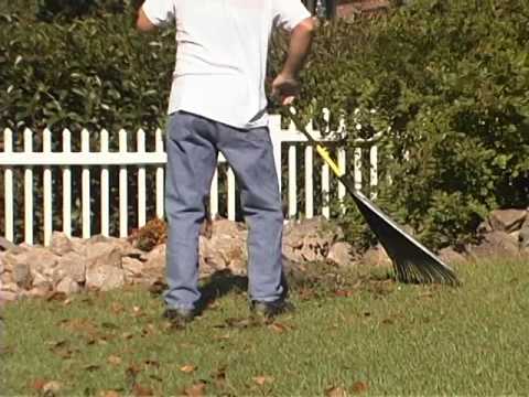 Back Raking Lawn Raking lawn causes a sore back (SD) - Free Stock Footage - YouTube