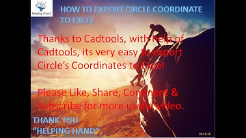 How to Export circle coordinate from AutoCAD to Excel