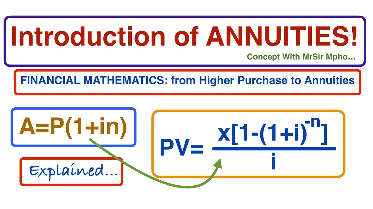 АННУИТЕТЫ | Введение в финансовый менеджмент | Концепция с г-ном сэром Мфо