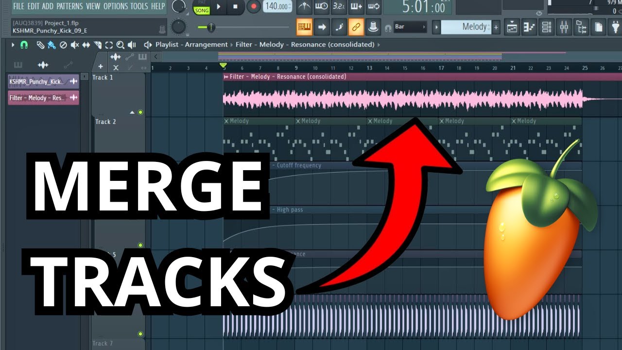 How To MERGE / Consolidate Tracks in FL Studio - YouTube