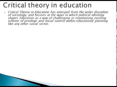 critical theory in sociology of education