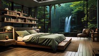 Rainforest Bed Room Ambience | Relax With Waterfall, Rain Sound In 24 Hours