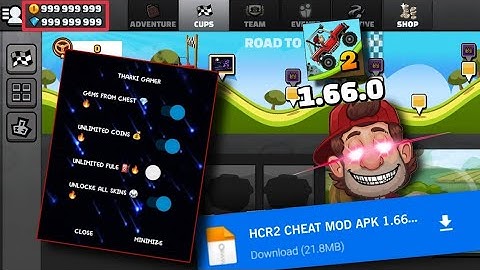 Hill Climb Racing 2 Mod Menu apk 1.66.0 | Unlimited coins and gems | Hcr2 mod | 🚫 no ban 💯 working