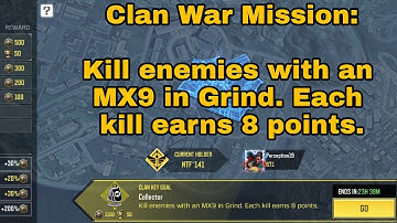 Kill enemies with an MX9 in Grind | Each Kill Earns 8 Points | COD Mobile Clan War Mission