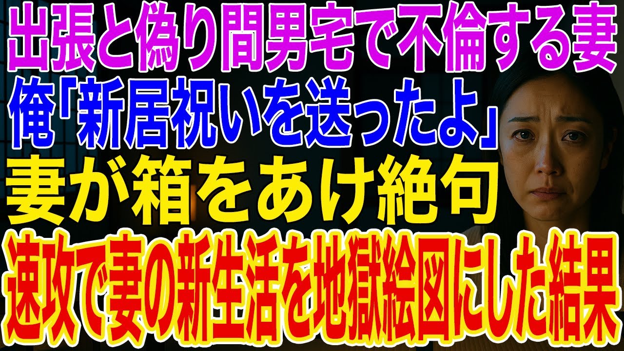 【修羅場】「2ヶ月出張で留守にする」と偽り間男宅で同棲する妻…俺「新居祝いを送ったよ」→中身は離婚届と財産分与ゼロの通知書、妻の新生活を地獄絵図にした結果...