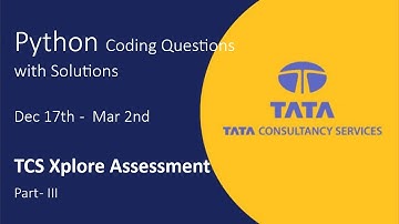 TCS Python Coding Question with Solution | TCS proctored Assessment | TCS Xplore Assessment Part-III