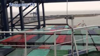 Aboard the mighty CSCL Globe at Felixstowe