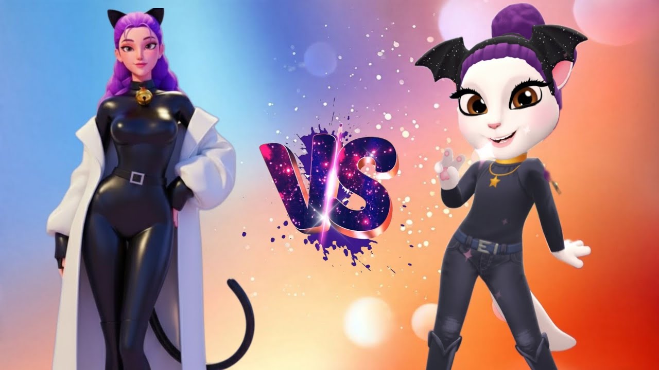 Rumi Cat Noir Dress from K-Pop: Demon Hunters Cosplay My Talking Angela 2 New Update