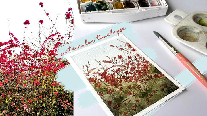 🌸 Painting a floral landscape 🌸 | calming watercolor timelapse