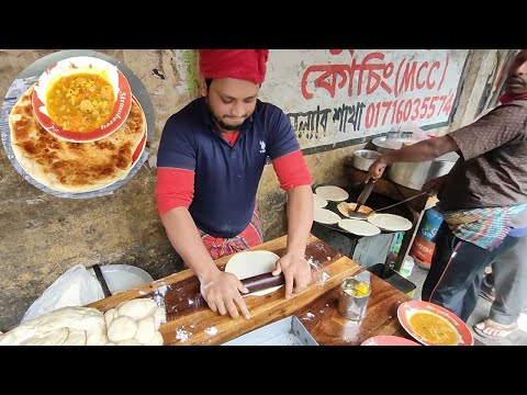 Most Popular Breakfast Porota-Dal Street Food of Bangladesh || Best Street Food