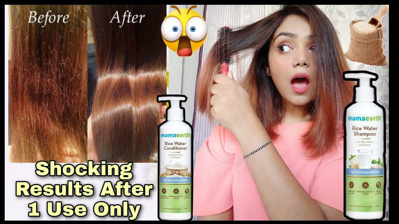 Rice Water for Hair? Mamaearth Rice Water Shampoo & Conditioner Review For  Damage Repair - YouTube