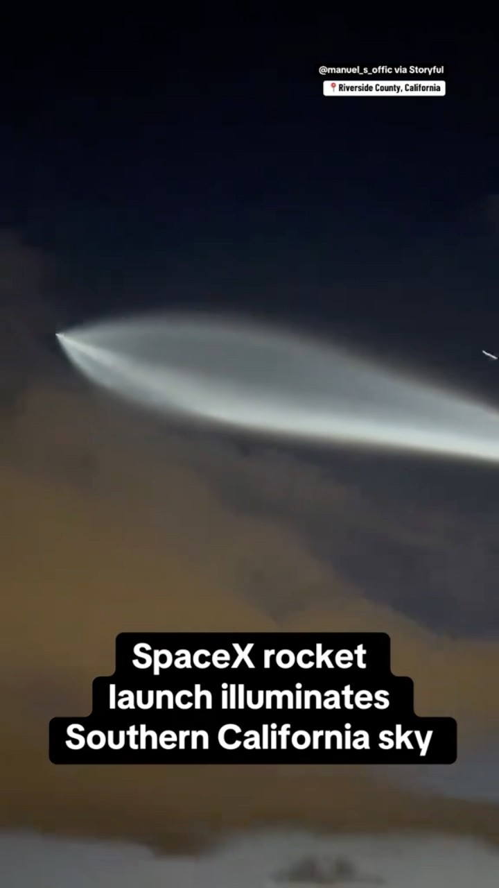 SpaceX rocket launch illuminates Southern California sky #shorts