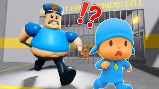 Can Pocoyo Escape Barrys Prison Run? Roblox Obby