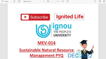 MSCEnv MEV-014 PYQ Dec 2022