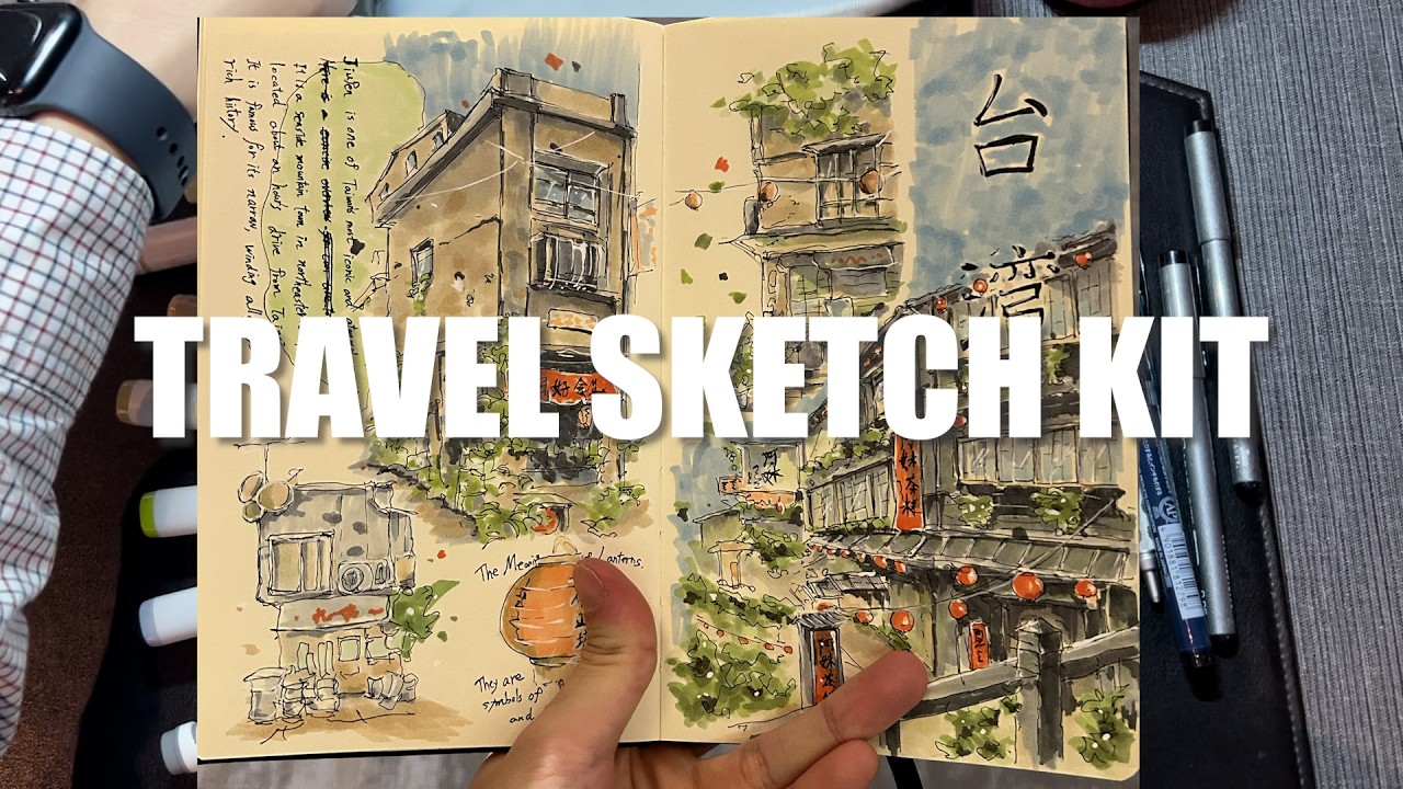 Art Supplies] Minimal Travel Sketch Kit: 1 Week in Taiwan - YouTube